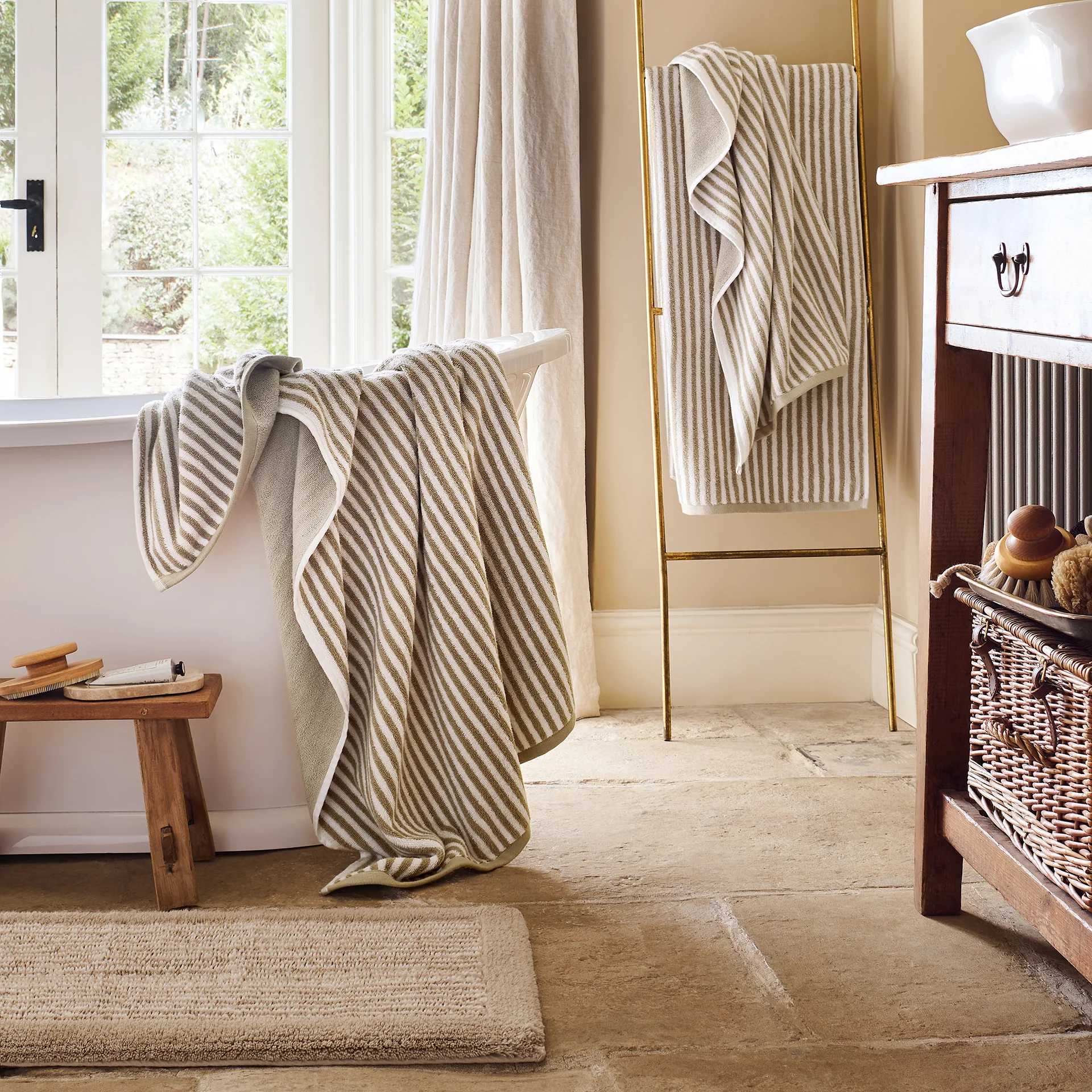 Portobello Stripe Towel - Image 7