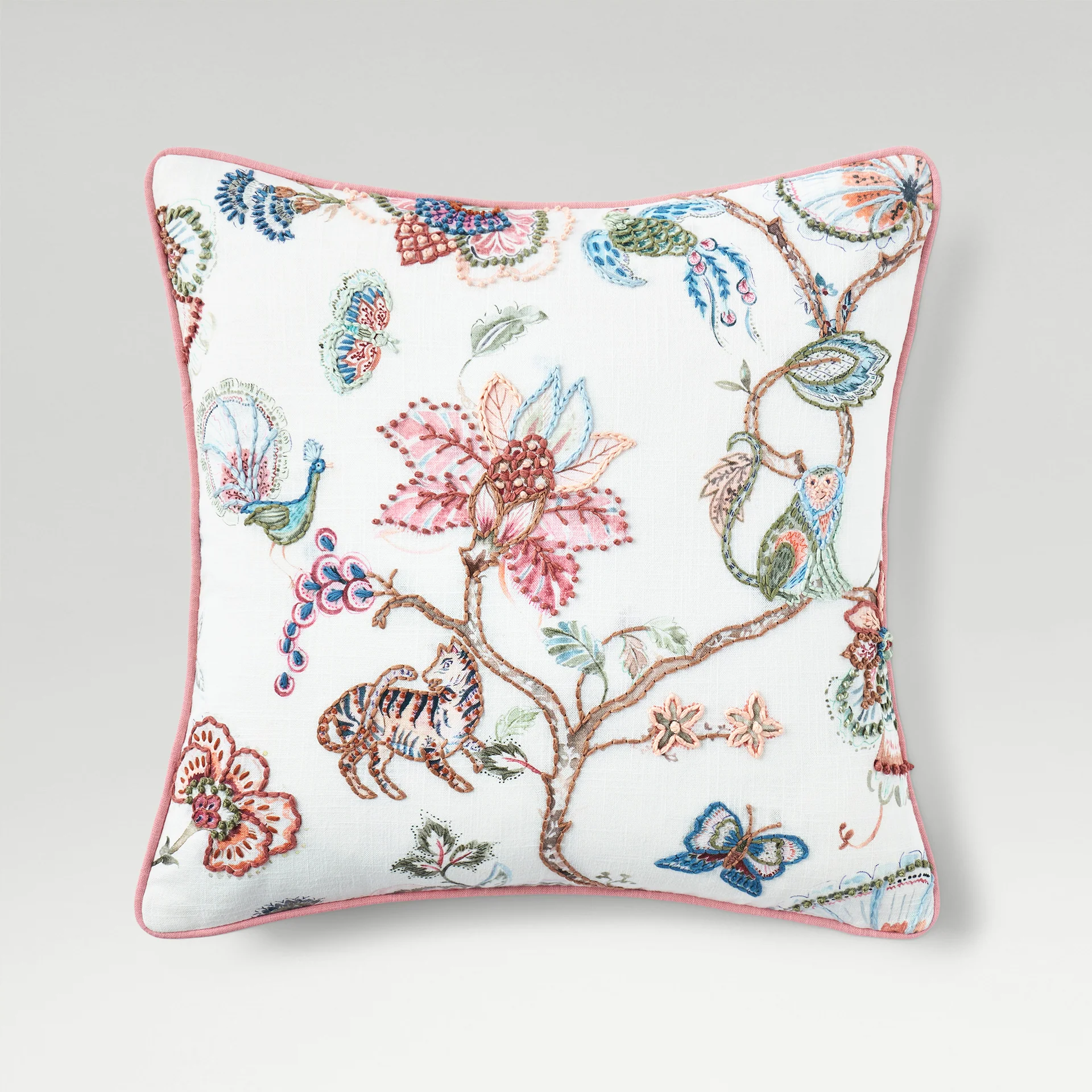 Tropical Embroidered Cushion - Image 5