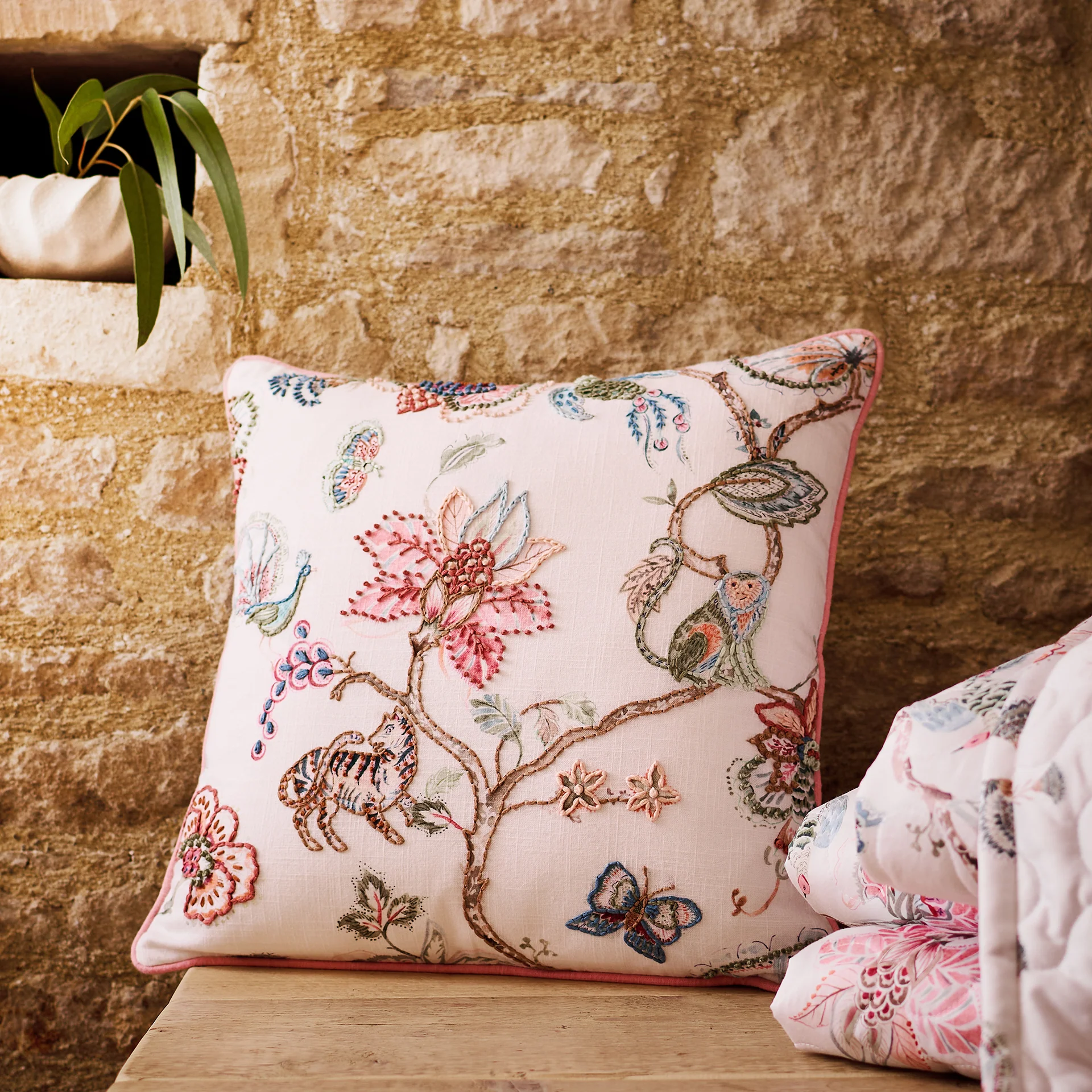 Tropical Embroidered Cushion - Image 9